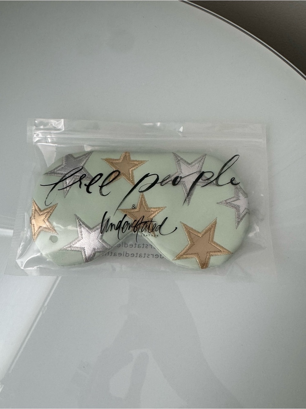 Free People Green Gold Silver Multicolor Star Sleep Mask Eye Wear